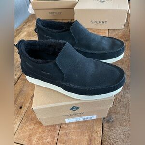Sperry Top Sider Moccasins Black suede 7.5